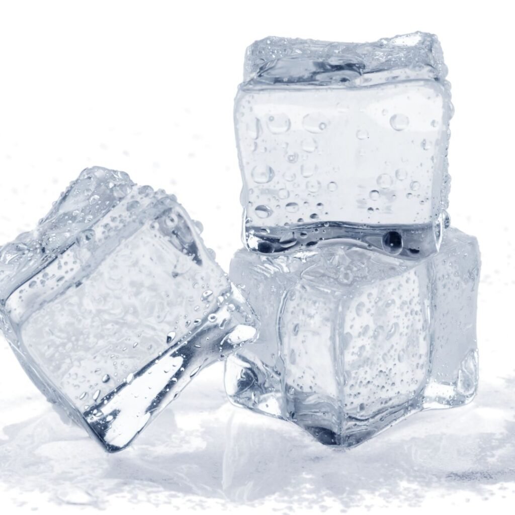 This a picture of three ice cubes melting on a white background. The ice cubes have a light blue tinge to them. The purpose of the picture is to say that the imposter syndrome has been made into a thing and need to be made into a verb, i.e. it needs to be melted into a fluid thing. Its a Imposter Syndrome solution.